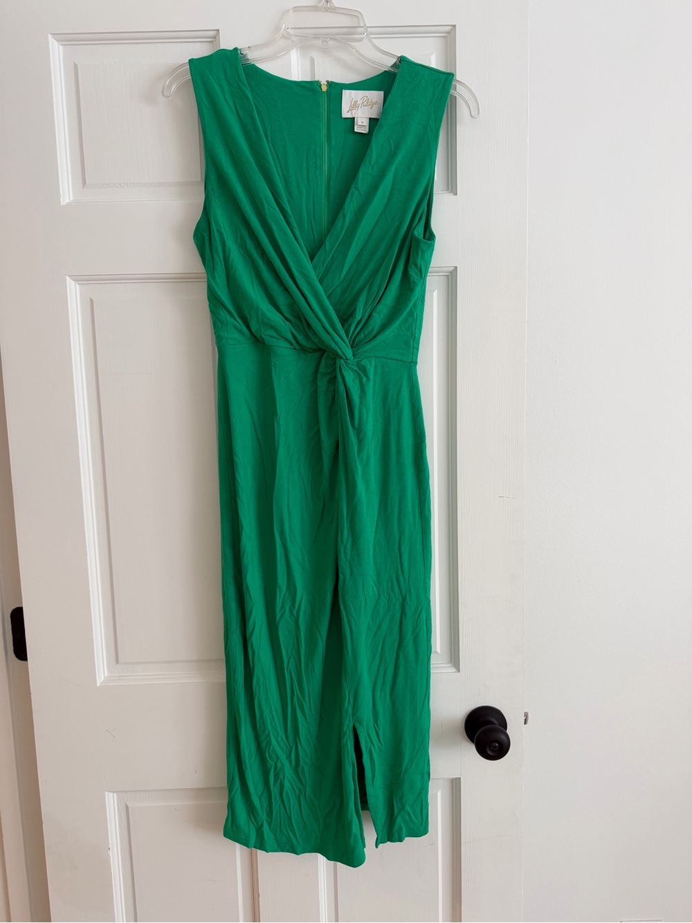 Lilly Pulitzer Emerald Green Knot-Front Midi Dress